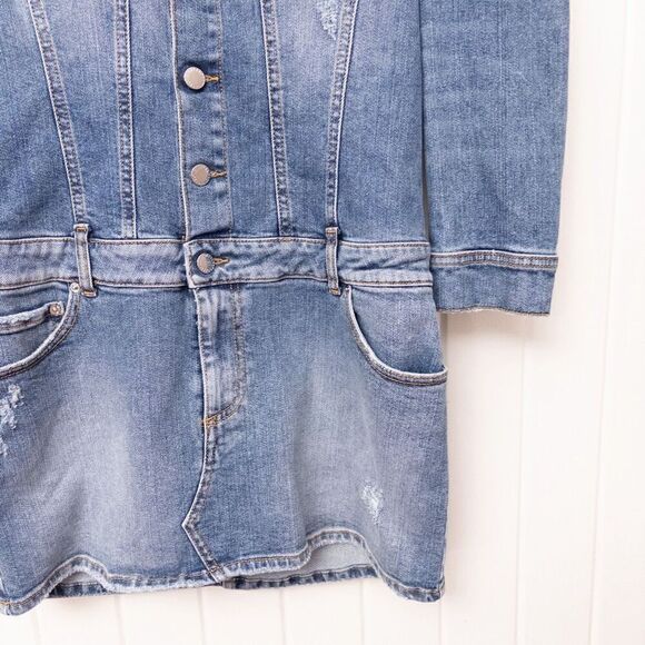 Retrofete Sibi Puff Sleeve Denim Mini Dress Size Medium - Picture 6 of 10